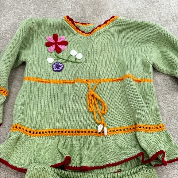 Zackali 4 Kids Green Knit girls knit set, size 2 - Picture 2 of 8